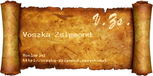 Voszka Zsigmond névjegykártya